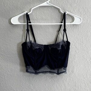 Victoria's Secret Navy Lace Longline Bralette